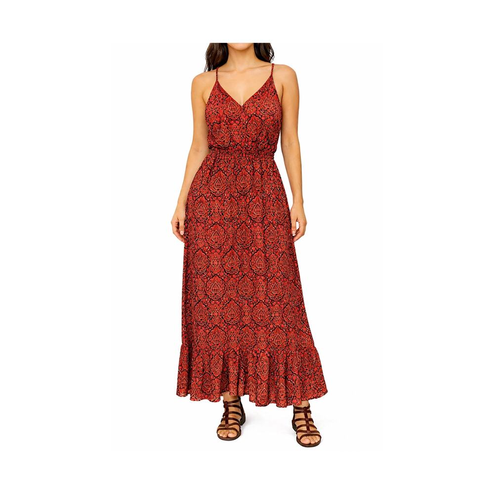 Lucky Brand Maxi Dress Womens Size M Paisley Boho Layered Flowy Sundress NWT